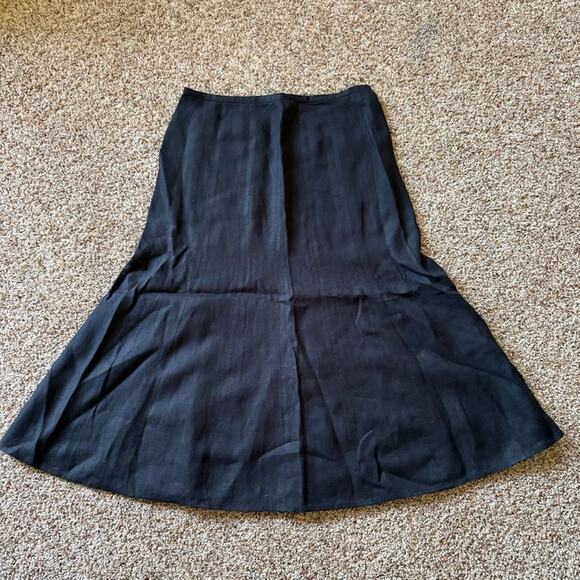 Talbots Dresses & Skirts - Talbots Petites 100% Irish Linen Fit and Flare Midi Womens sz 10 Gray Quiet Lux